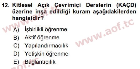 2016 Temel Bilgi Teknolojileri 2 Final 12. Çıkmış Sınav Sorusu