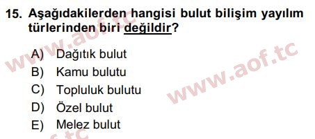 2016 Temel Bilgi Teknolojileri 2 Final 15. Çıkmış Sınav Sorusu