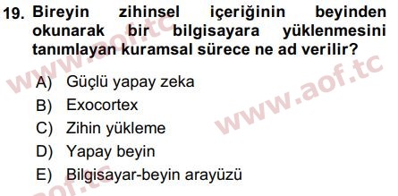 2016 Temel Bilgi Teknolojileri 2 Final 19. Çıkmış Sınav Sorusu