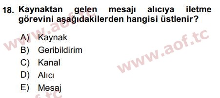 2017 Temel Bilgi Teknolojileri 2 Arasınav 18. Çıkmış Sınav Sorusu