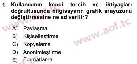 2018 Temel Bilgi Teknolojileri 2 Final 1. Çıkmış Sınav Sorusu