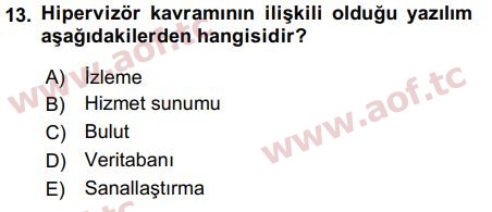 2018 Temel Bilgi Teknolojileri 2 Final 13. Çıkmış Sınav Sorusu