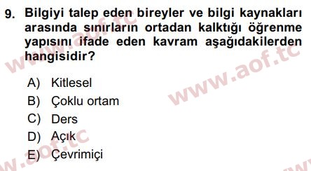 2018 Temel Bilgi Teknolojileri 2 Final 9. Çıkmış Sınav Sorusu