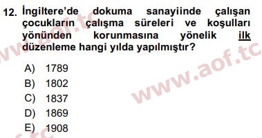 2017 Sosyal Politika Arasınav 12. Çıkmış Sınav Sorusu