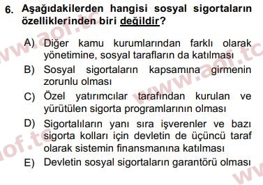 2017 Sosyal Politika Final 6. Çıkmış Sınav Sorusu