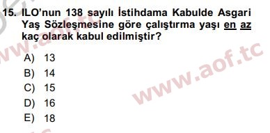 2017 Sosyal Politika Yaz Okulu 15. Çıkmış Sınav Sorusu