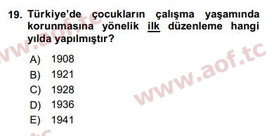 2017 Sosyal Politika Yaz Okulu 19. Çıkmış Sınav Sorusu