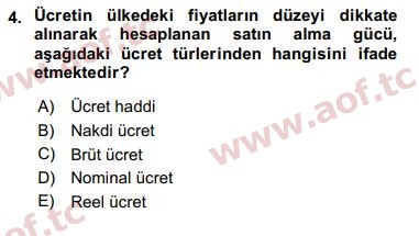 2017 Sosyal Politika Yaz Okulu 4. Çıkmış Sınav Sorusu