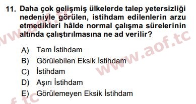 2018 Sosyal Politika Arasınav 11. Çıkmış Sınav Sorusu