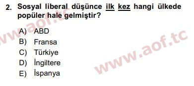 2018 Sosyal Politika Final 2. Çıkmış Sınav Sorusu