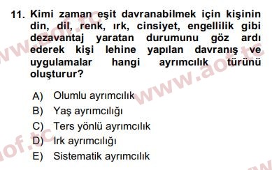 2018 Sosyal Politika Yaz Okulu 11. Çıkmış Sınav Sorusu