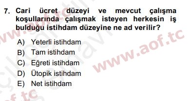 2018 Sosyal Politika Yaz Okulu 7. Çıkmış Sınav Sorusu