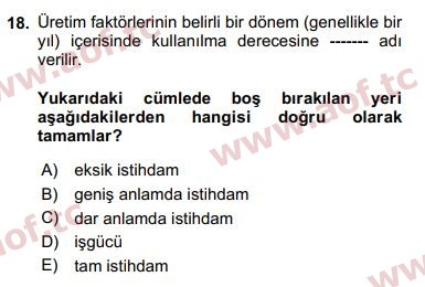 2019 Sosyal Politika Arasınav 18. Çıkmış Sınav Sorusu