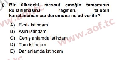 2019 Sosyal Politika Yaz Okulu 6. Çıkmış Sınav Sorusu