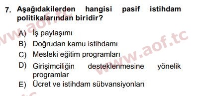 2019 Sosyal Politika Yaz Okulu 7. Çıkmış Sınav Sorusu