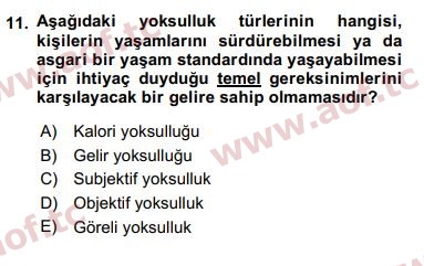 2020 Sosyal Politika Arasınav 11. Çıkmış Sınav Sorusu