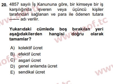 2020 Sosyal Politika Arasınav 20. Çıkmış Sınav Sorusu