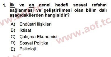 2020 Sosyal Politika Final 1. Çıkmış Sınav Sorusu