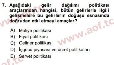 2020 Sosyal Politika Final 7. Çıkmış Sınav Sorusu