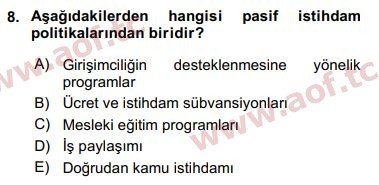 2020 Sosyal Politika Final 8. Çıkmış Sınav Sorusu