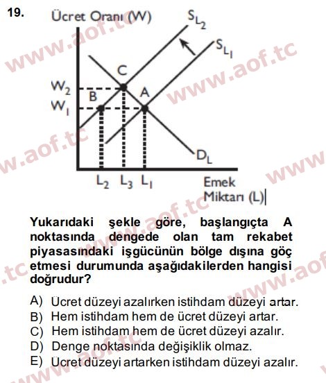 2015 Çalışma Ekonomisi Arasınav 19. Çıkmış Sınav Sorusu