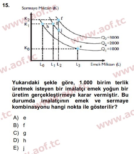 2016 Çalışma Ekonomisi Arasınav 15. Çıkmış Sınav Sorusu