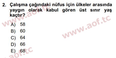 2018 Çalışma Ekonomisi Arasınav 2. Çıkmış Sınav Sorusu