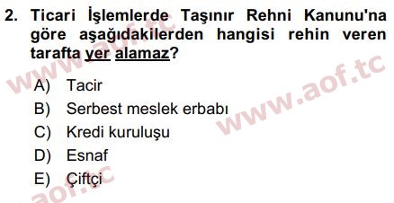 2019 Ticaret Hukuku Arasınav 2. Çıkmış Sınav Sorusu