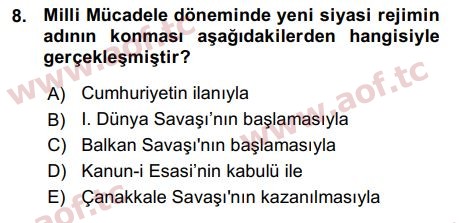 2016 Anayasa Hukuku Arasınav 8. Çıkmış Sınav Sorusu