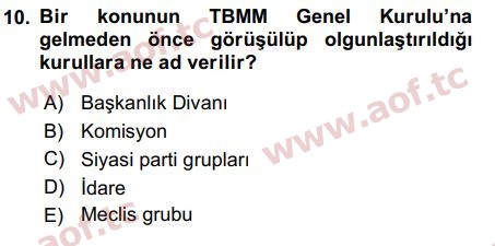 2017 Anayasa Hukuku Final 10. Çıkmış Sınav Sorusu