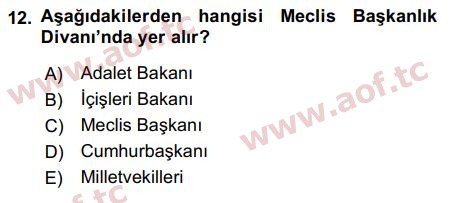 2017 Anayasa Hukuku Final 12. Çıkmış Sınav Sorusu