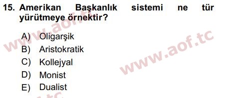 2017 Anayasa Hukuku Final 15. Çıkmış Sınav Sorusu