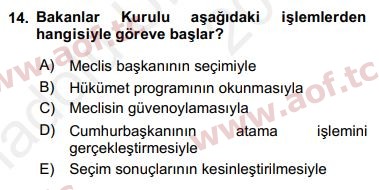 2018 Anayasa Hukuku Yaz Okulu 14. Çıkmış Sınav Sorusu