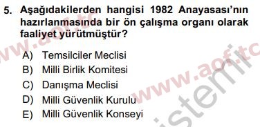 2019 Anayasa Hukuku Yaz Okulu 5. Çıkmış Sınav Sorusu