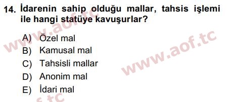 2019 İdare Hukuku Final 14. Çıkmış Sınav Sorusu