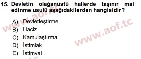 2019 İdare Hukuku Final 15. Çıkmış Sınav Sorusu