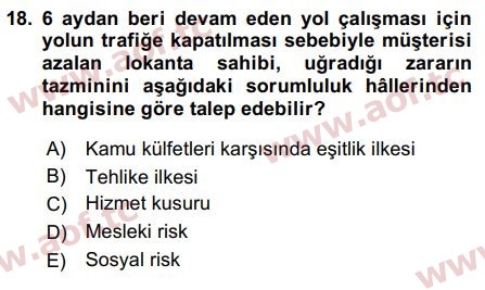 2019 İdare Hukuku Final 18. Çıkmış Sınav Sorusu