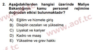 2016 Kamu Personel Hukuku Arasınav 2. Çıkmış Sınav Sorusu