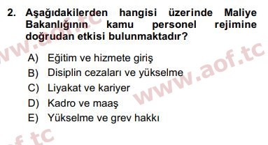 2016 Kamu Personel Hukuku Arasınav 2. Çıkmış Sınav Sorusu