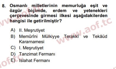 2016 Kamu Personel Hukuku Arasınav 8. Çıkmış Sınav Sorusu