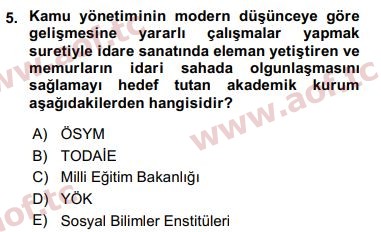 2016 Kamu Personel Hukuku Final 5. Çıkmış Sınav Sorusu