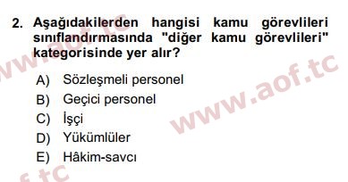 2017 Kamu Personel Hukuku Final 2. Çıkmış Sınav Sorusu