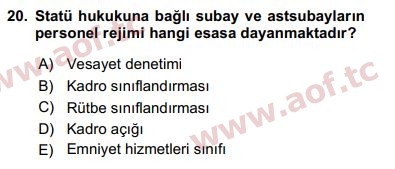 2017 Kamu Personel Hukuku Final 20. Çıkmış Sınav Sorusu