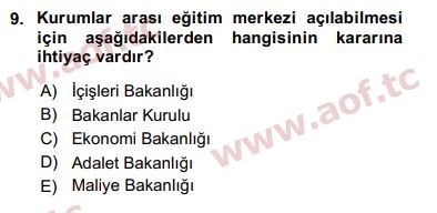 2017 Kamu Personel Hukuku Final 9. Çıkmış Sınav Sorusu