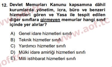 2019 Kamu Personel Hukuku Arasınav 12. Çıkmış Sınav Sorusu