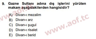 2016 Türk İdare Tarihi Arasınav 9. Çıkmış Sınav Sorusu