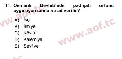 2017 Türk İdare Tarihi Arasınav 11. Çıkmış Sınav Sorusu