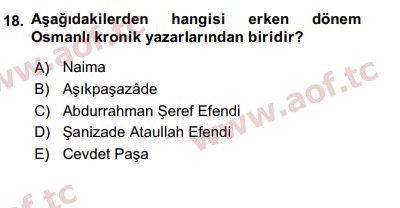 2017 Türk İdare Tarihi Arasınav 18. Çıkmış Sınav Sorusu