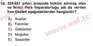 2017 Türk İdare Tarihi Yaz Okulu 10. Çıkmış Sınav Sorusu