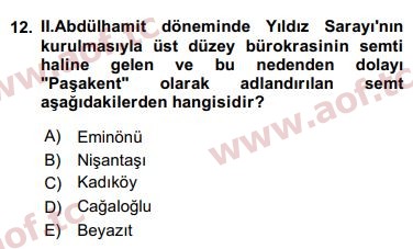 2017 Türk İdare Tarihi Yaz Okulu 12. Çıkmış Sınav Sorusu